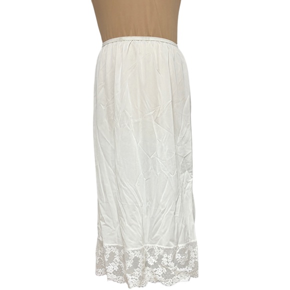 skirt slip S white vintage KOMAR half slip summer skirt elastic waist - Picture 1 of 9